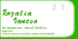 rozalia vancso business card