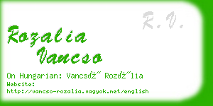 rozalia vancso business card